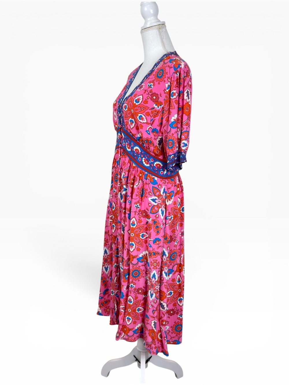 Boden Pink Elsa Midi Tea Dress - Picture 9 of 12